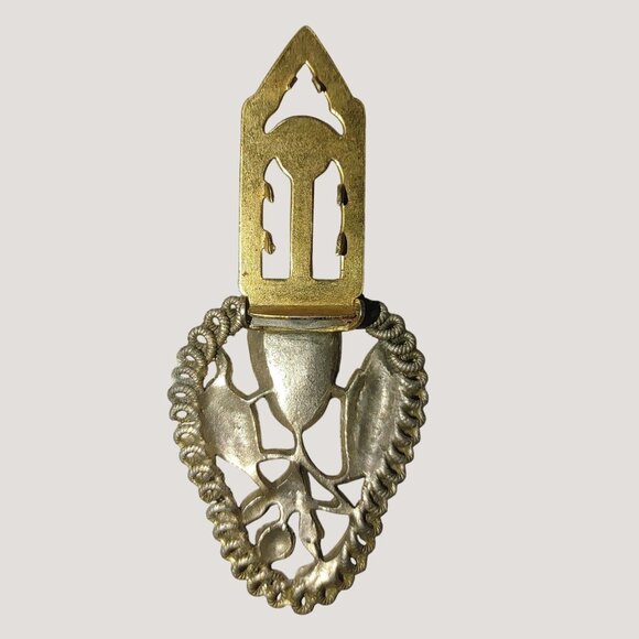 Victorian Vintage Tulip Style Floral Flower Dress Clip  Shoe Scarf Silver Tone - Picture 3 of 9